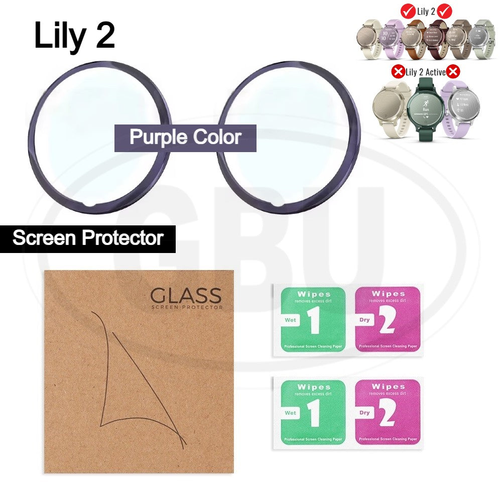 [2pcs] Garmin Lily 2 Active / Garmin Lily 2 Screen Protector HD Tempered Glass