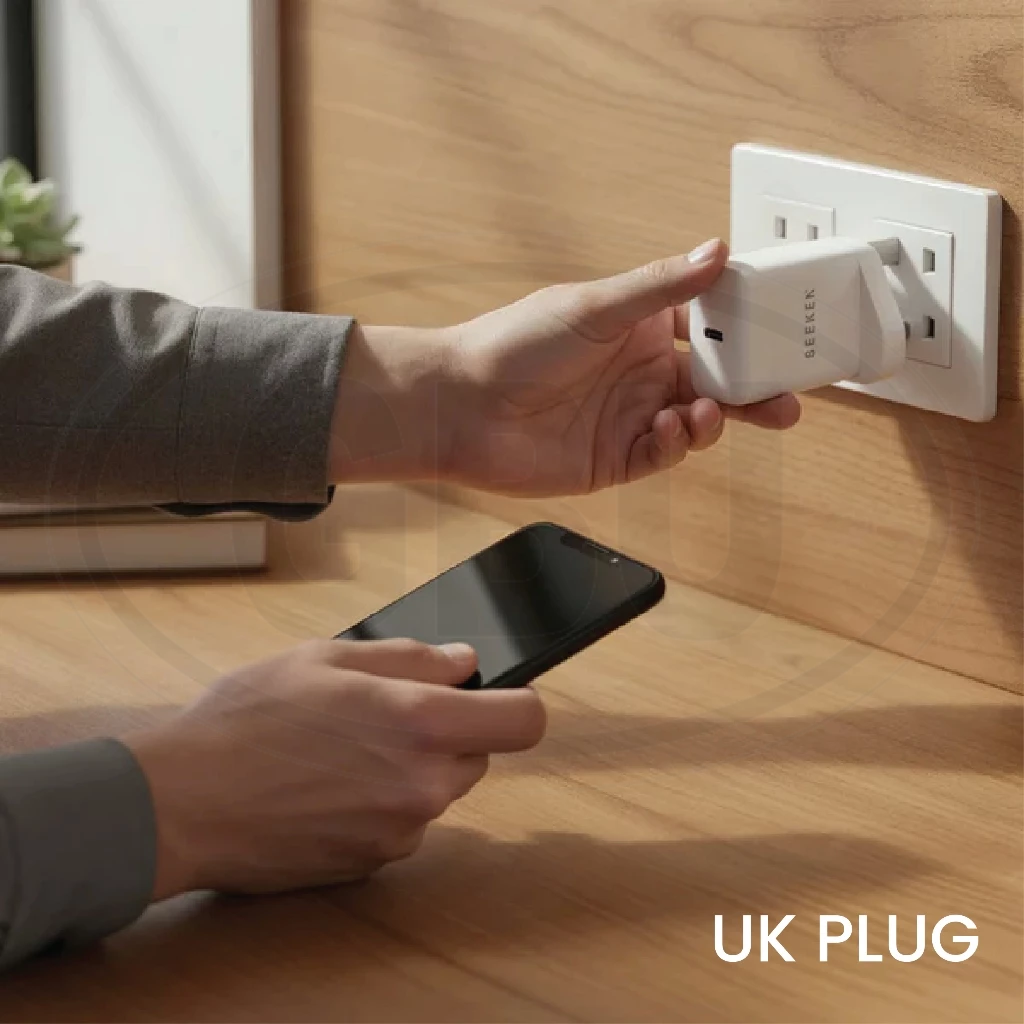 Compatible with SEEKEN Fast Charge Adapter 25W 45W UK Plug PD Compatible Charger  FREE Type-C to Type-C Cable (1M)