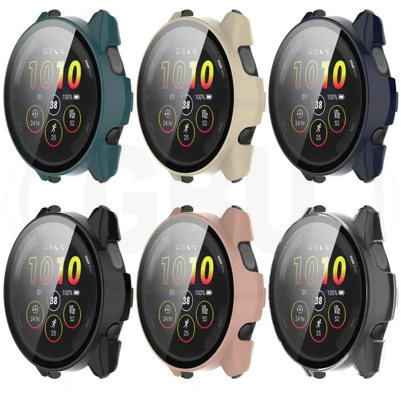 Garmin Forerunner 165 / Forerunner 165 Music Silicone and Full Cover Case with Tempered Glass Protector Screen