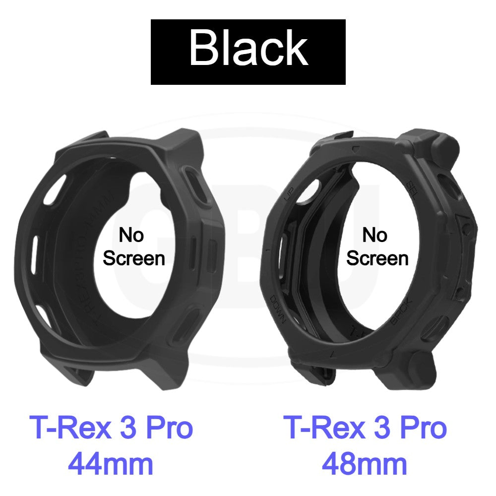 Amazfit T-Rex 3 Pro 44mm / T-Rex 3 Pro 48mm Sarung Full Built-in Tempered Glass / Sarung Half Silikon - No Screen