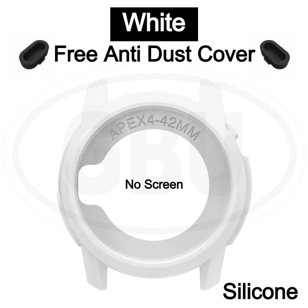 Coros Apex 4 42mm / Apex 4 46mm Sarung Full Built-in Tempered Glass Cover / Sarung Half Silikon - No Screen
