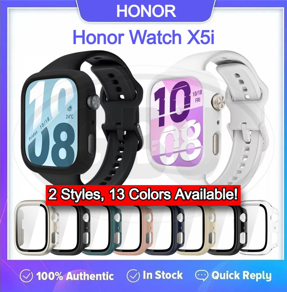 Honor Watch X5i Sarung Full Built-in Tempered Glass Cover / Sarung Half Silikon - No Screen