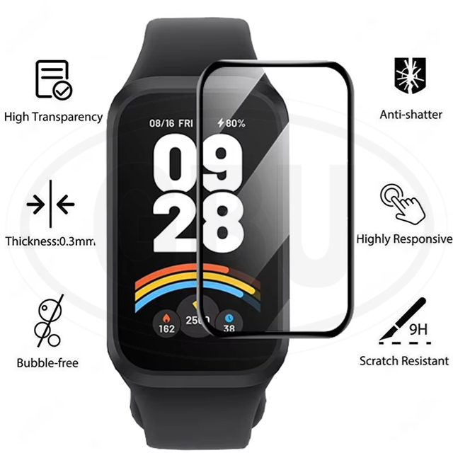 [2pcs] Xiaomi Smart Band 9 Active / Redmi Smart Band 3 / Mi Band 9 Active Full Cover 3D Screen Protector - Full Screen