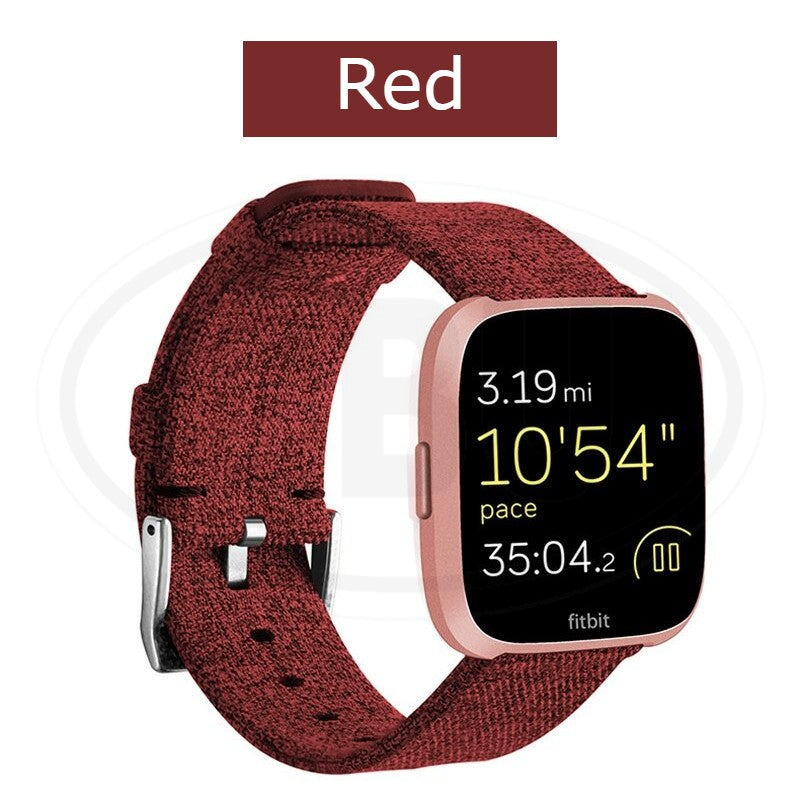 Fitbit Versa / Versa Lite / Versa 2 Tali Silikon Lembut / Woven Fabric Strap / Leather / Milan Loop Watch Strap - 22mm