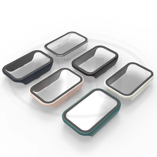 Xiaomi Smart Band 8 Active / Mi Band 8 Active Full Cover Case with Tempered Glass Protector Screen - 2-in-1 Cover
