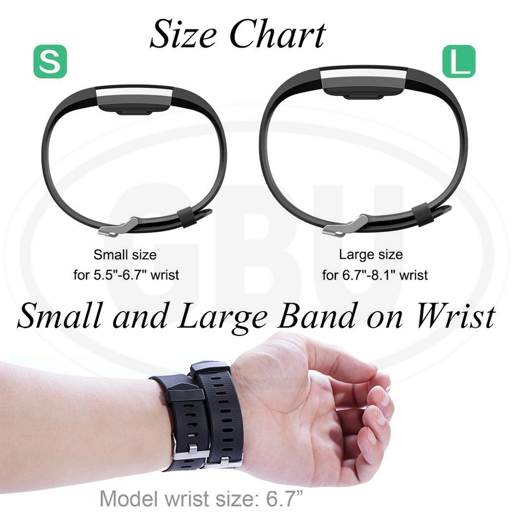 Fitbit Charge 2 Smart Watch Soft Silicone Replacement Band Strap