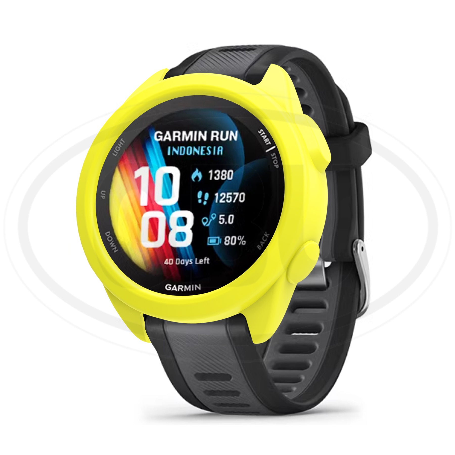 Garmin Forerunner 165 / Forerunner 165 Music Silicone and Full Cover Case with Tempered Glass Protector Screen