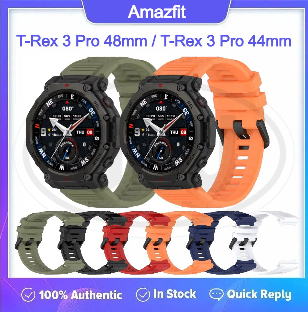 Compatible with Amazfit T-Rex 3 Pro 48mm / T-Rex 3 Pro 44mm Smartwatch Tali Silikon Lembut / Watch Strap (High Quality) (NOT ORIGINAL)