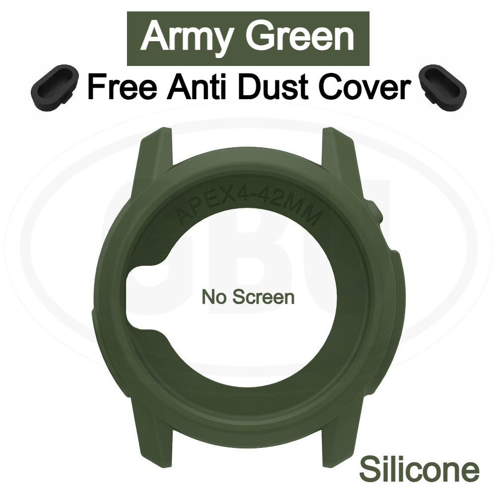 Coros Apex 4 42mm / Apex 4 46mm Sarung Full Built-in Tempered Glass Cover / Sarung Half Silikon - No Screen