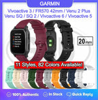 20mm Watch Band Strap Garmin Venu SQ 2 / Venu SQ / Venu 2 Plus / Venu / Vivoactive 6 / Vivoactive 5 / Vivoactive 3 / Vivomove 3 / Forerunner 570 42mm / FR55 / FR245