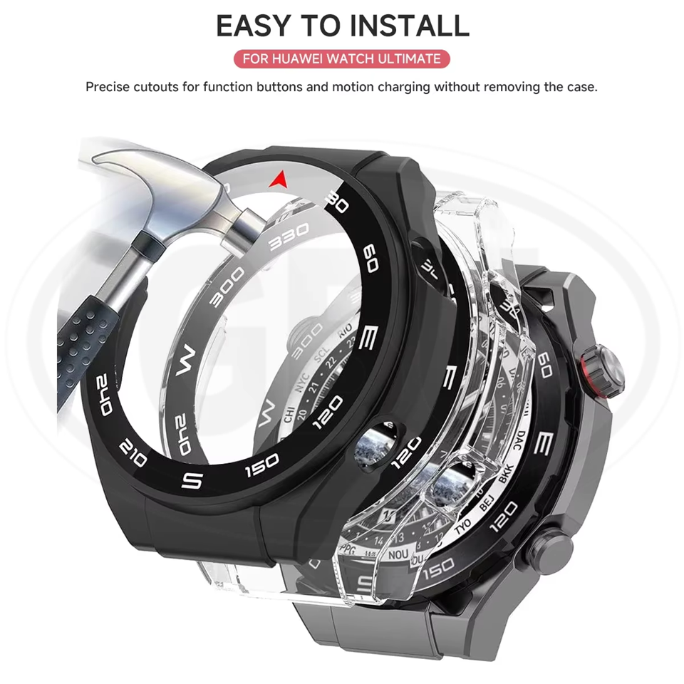 Huawei Watch Ultimate / Huawei Ultimate Full Cover Case 2-in-1 with Tempered Glass Protector Screen