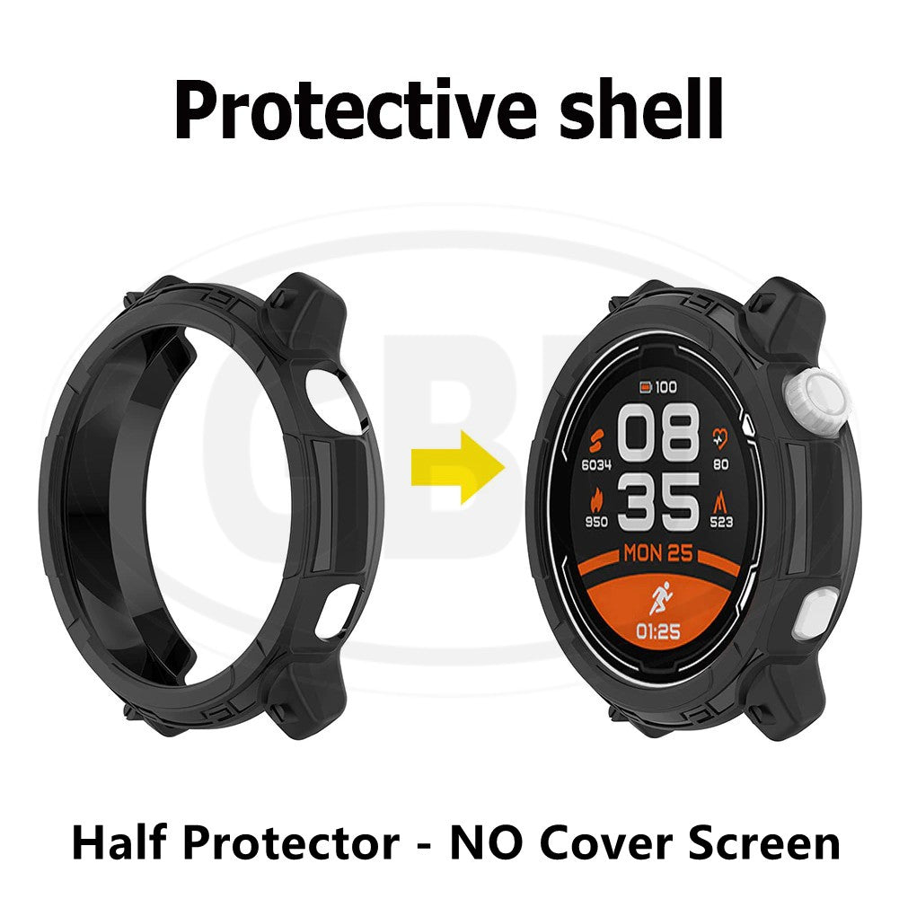 Coros Pace 2 Full Cover Case with Tempered Glass Protector  / Silicone Half Cover Protector Case - No Screen