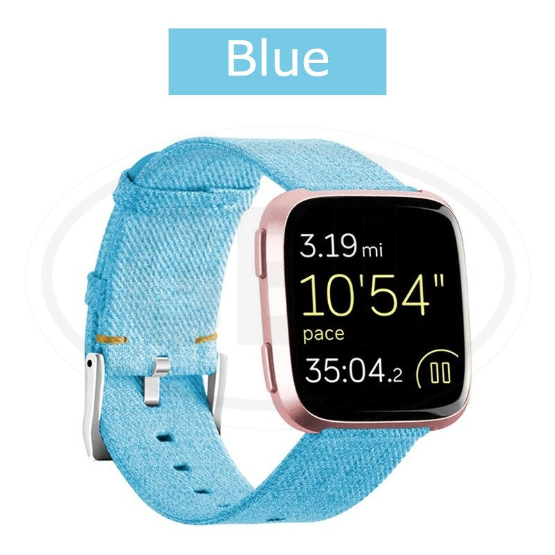 Fitbit Versa / Versa Lite / Versa 2 Tali Silikon Lembut / Woven Fabric Strap / Leather / Milan Loop Watch Strap - 22mm