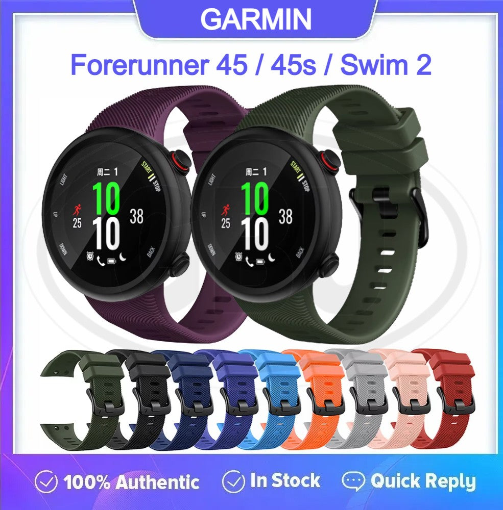Garmin Forerunner 45 / Forerunner 45s / Swim 2 Smartwatch Tali Silikon Lembut / Watch Strap (High Quality)