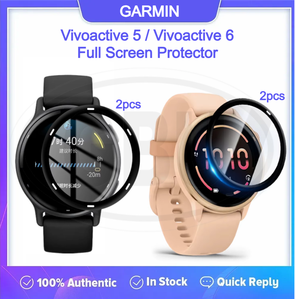 Garmin Vivoactive 5 / Garmin Vivoactive 6 Full Cover Case with Tempered Glass Screen 2-in-1 Case Protector  Dust Cover