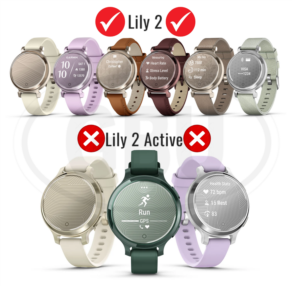 Garmin Lily / Lily 2 / Lily 2 Classic TPU Half Cover Protector Case - No Screen