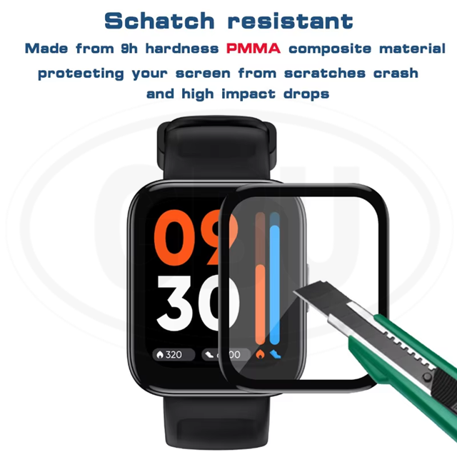 [2pcs] Realme Watch 3 / Realme Watch 3 Pro 3D Full Cover Screen Protector - Full Screen