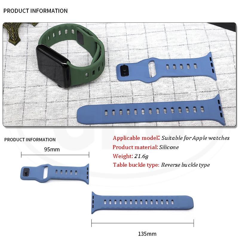 Compatible with Apple Watch Band Ultra 2 49/45/44/42/41/40/38mm Soft Silicone Sport Bracelet strap band - iWatch Series Ultra SE 9/8/7/6/5/4/3/2/1 (NOT ORIGINAL)