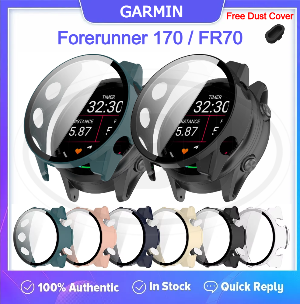 Garmin Forerunner 170 / Forerunner 70 / FR170 / FR70 Sarung Full Built-in Tempered Glass Cover  PERCUMA Anti-Dust Cover