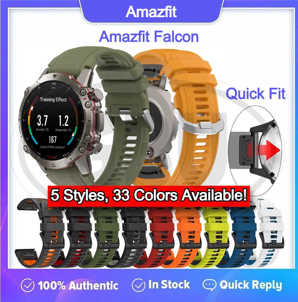 Amazfit Falcon / Falcon A2029 QuickFit Tali Silikon Lembut / Leather Watch Strap (High Quality) - 22mm