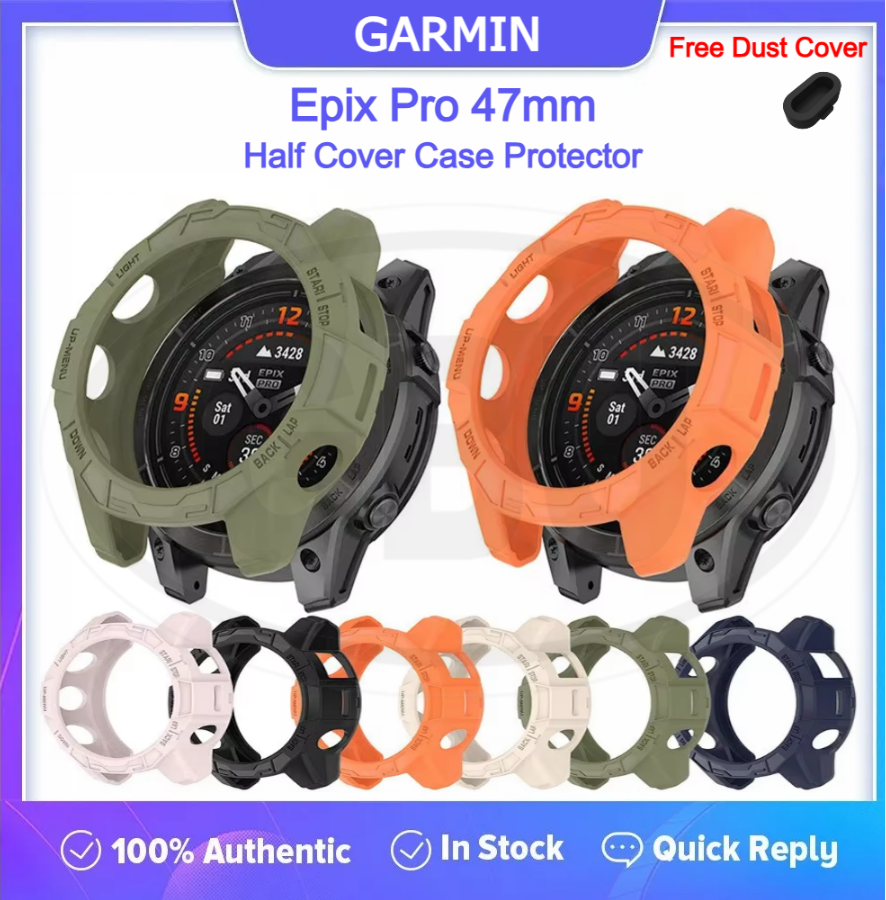 Garmin Epix Pro 47mm / Epix Pro 47mm Sarung Half Silikon - No Screen  PERCUMA Anti-Dust Cover