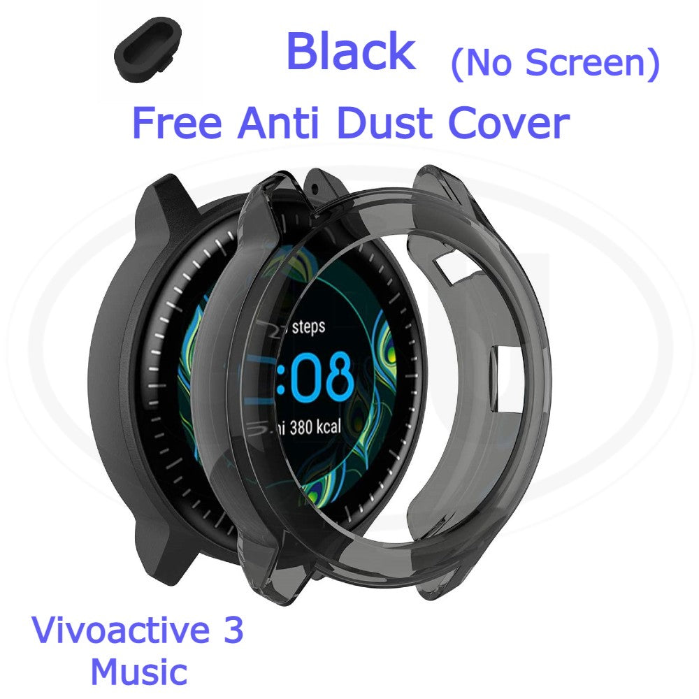 Compatible with Garmin Vivoactive 3 Music Sarung Full TPU Built-in Screen Protector Cover  PERCUMA Anti-Dust Cover (NOT ORIGINAL)