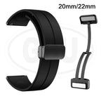 Sport Silicone Strap - Magnetic Buckle Watch Band Strap for Amazfit/ Coros / Fossil / Garmin / Huawei / Realme / Samsung