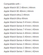 Apple Watch Series 9/8/7/SE/6/5/4/3/2/1 For 38mm/40mm/41mm/42mm/44mm/45mm/49mm Cover Case with Tempered Glass Screen