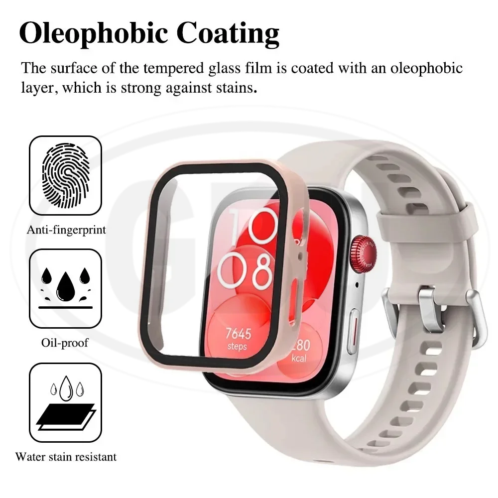 Compatible with Huawei Watch Fit 3 / Huawei Fit 3 Sarung Full Built-in Tempered Glass Cover (NOT ORIGINAL)