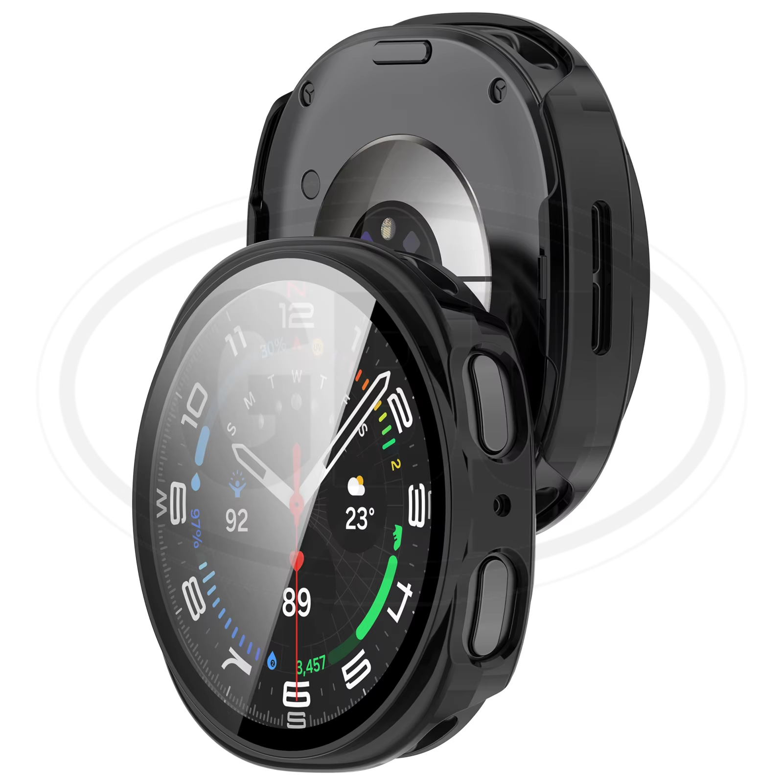 Samsung Galaxy Watch 9 44mm / Watch 9 40mm / Watch 8 44mm / Watch 8 40mm Sarung Full Built-in Tempered Glass Cover
