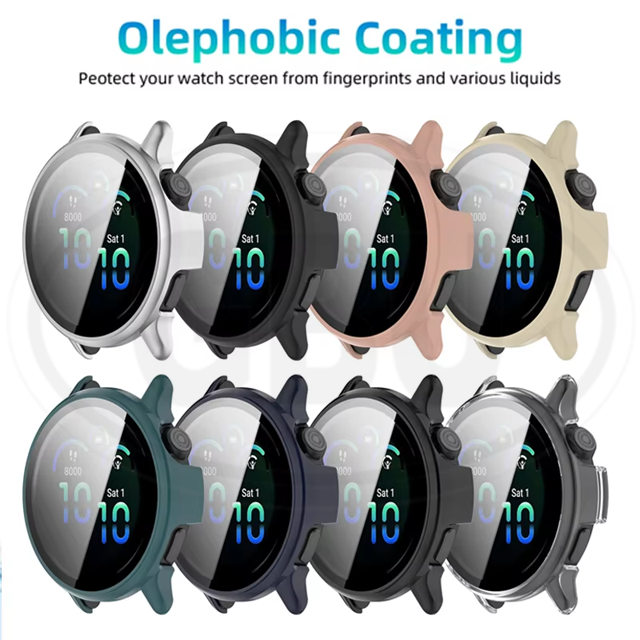 Garmin Vivoactive 5 / Garmin Vivoactive 6 Full Cover Case with Tempered Glass Screen 2-in-1 Case Protector  Dust Cover