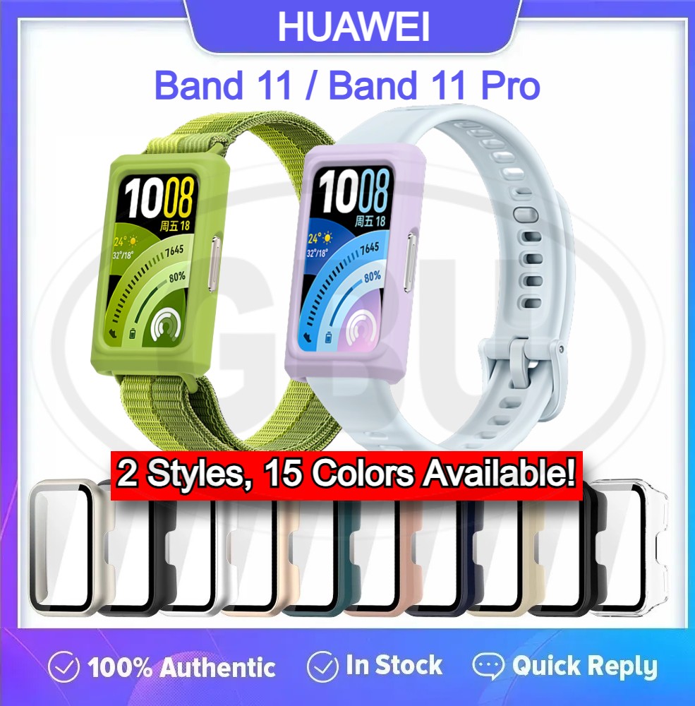 Huawei Band 11 / Huawei Band 11 Pro Sarung Full Built-in Tempered Glass / Sarung Half Silikon - No Screen Cover