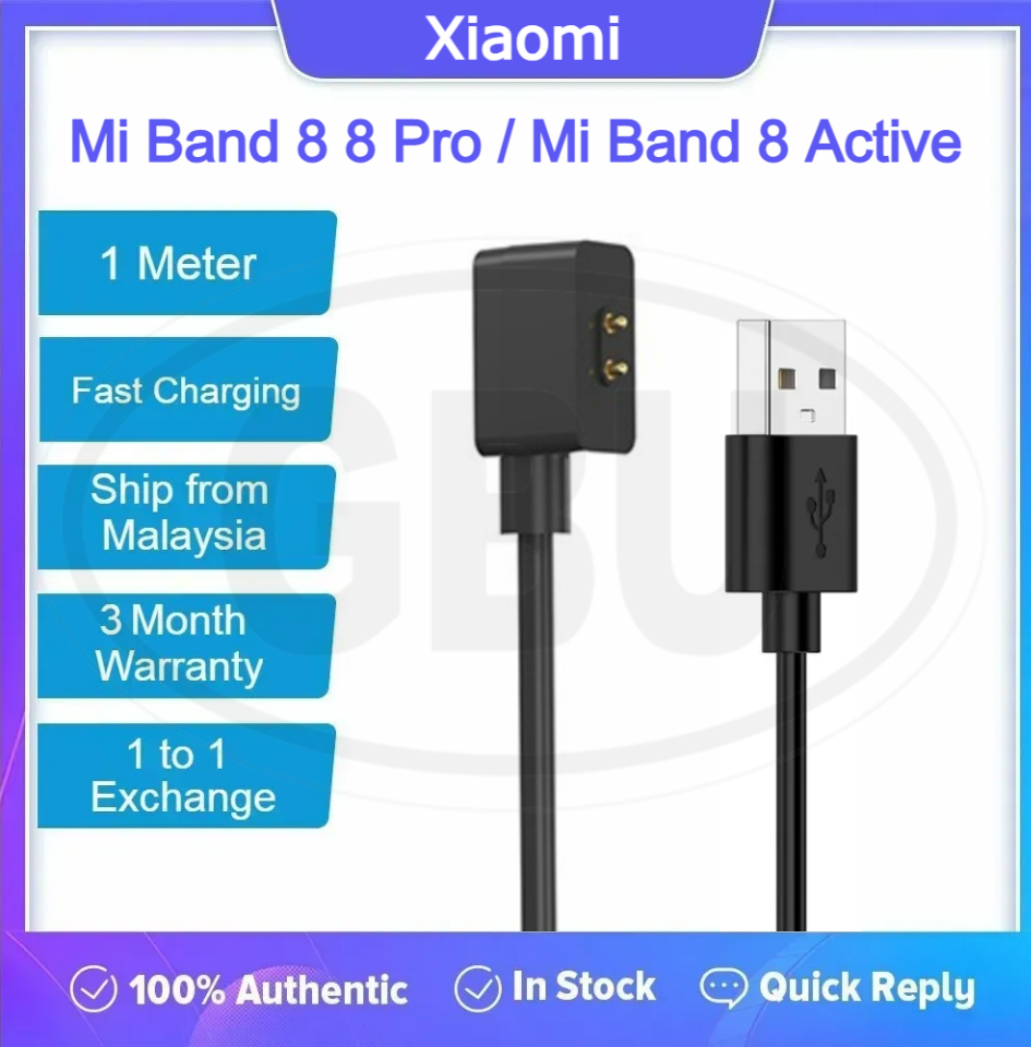 Compatible with Xiaomi Smart Band 8 / Xiaomi Band 8 Pro / Xiaomi Band 8 Active / Band 8 USB Magnetic Charger Dock Cradle Charging Cable (NOT ORIGINAL)