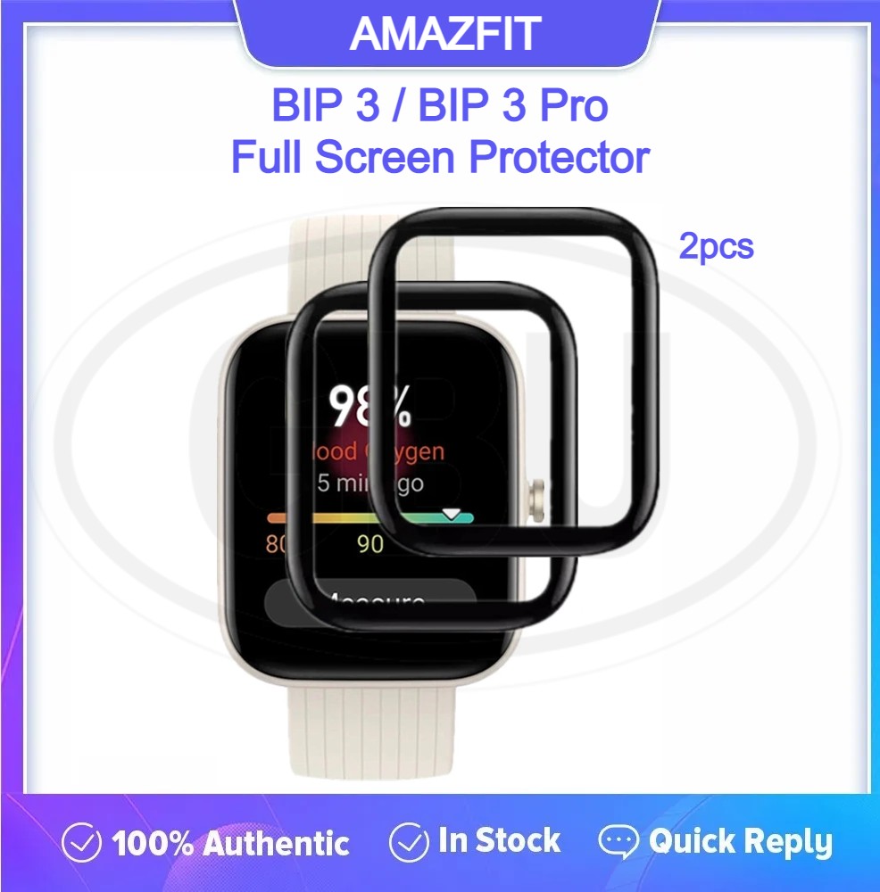 [2pcs] Amazfit Bip 3 / Bip 3 Pro 3D Full Cover Screen Protector - Full Screen