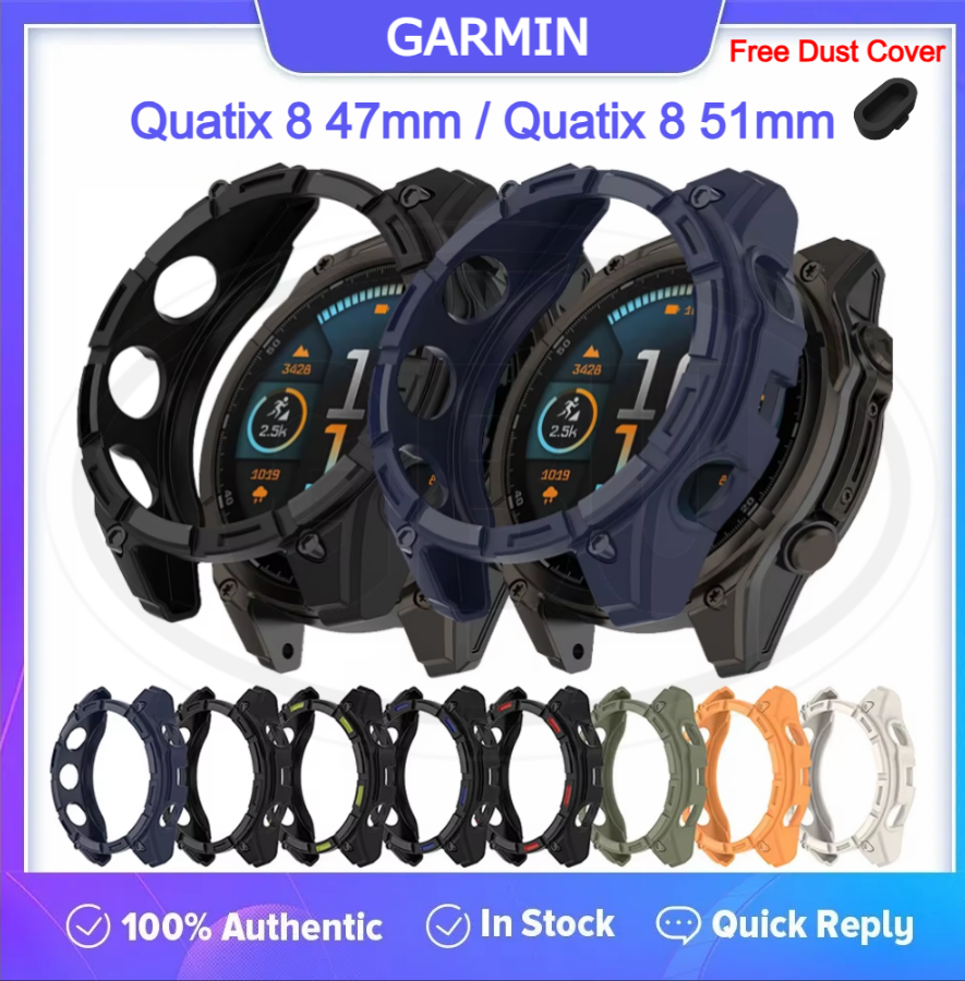 Garmin Quatix 8 47mm / Quatix 8 51mm Sarung Half Silikon - No Screen  PERCUMA Anti-Dust Cover