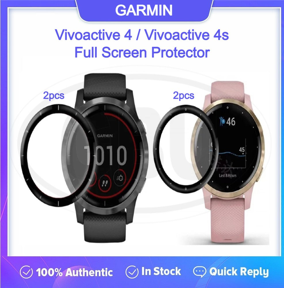 [2pcs] Garmin Vivoactive 4 / Vivoactive 4s / Vivoactive4 / Vivoactive4s / 3D Full Cover Screen Protector - Full Screen