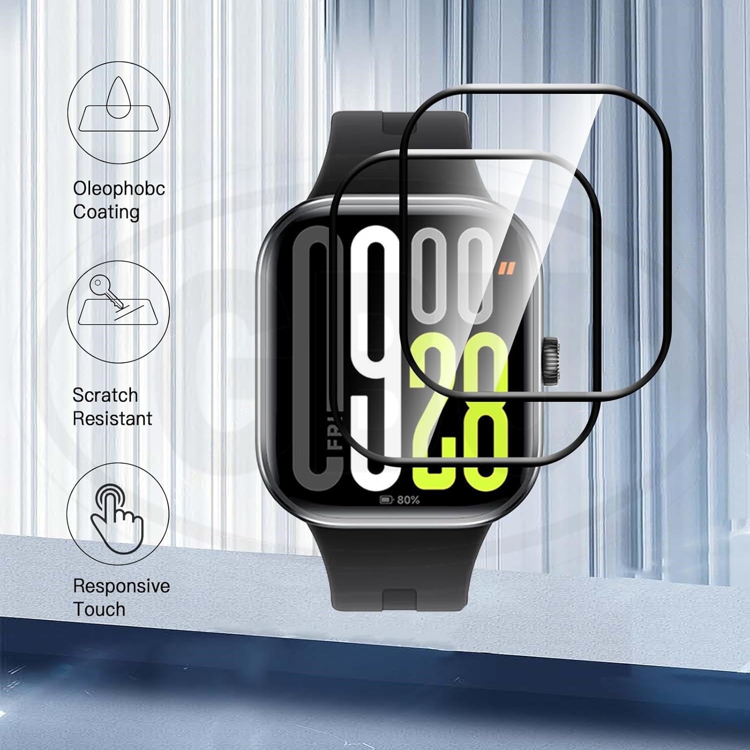 [2pcs] Redmi Watch 5 Full Cover 3D Screen Protector - Full Screen