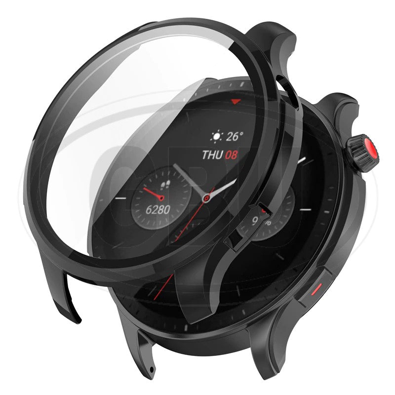 Amazfit GTR 4 / GTR4 2-in-1 Full Cover Case with Tempered Glass Protector Screen
