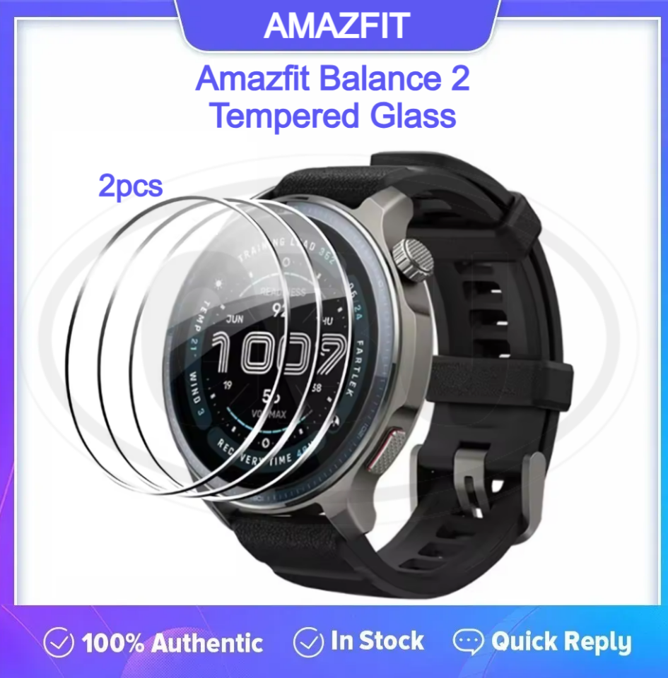 Amazfit Balance 2 Sarung Full Built-in Tempered Glass Cover