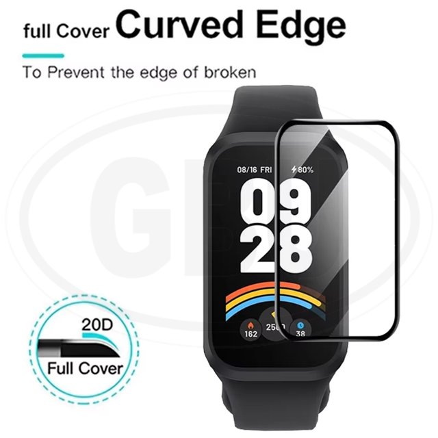 [2pcs] Xiaomi Smart Band 9 Active / Redmi Smart Band 3 / Mi Band 9 Active Full Cover 3D Screen Protector - Full Screen