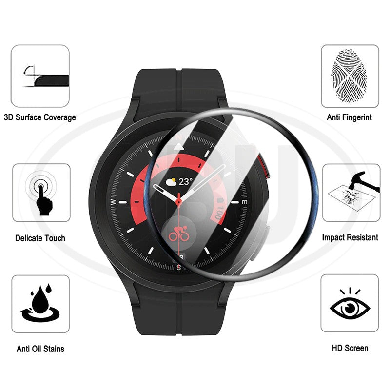 [2pcs] Samsung Galaxy Watch 5 Pro / Watch 5 40mm / 5 44mm 3D Full Cover Screen Protector Tempered Glass - Full Screen