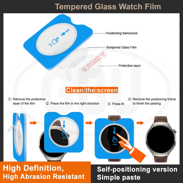 Samsung Galaxy Watch 7 / Watch 6 / Watch 5 Pro / Watch 4 / Watch 3 Clear HD Tempered Glass With Auto Alignment Tool