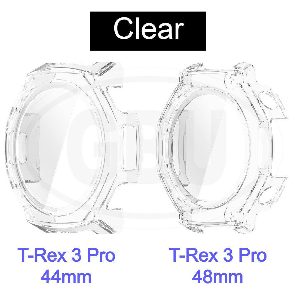Amazfit T-Rex 3 Pro 44mm / T-Rex 3 Pro 48mm Sarung Full Built-in Tempered Glass / Sarung Half Silikon - No Screen