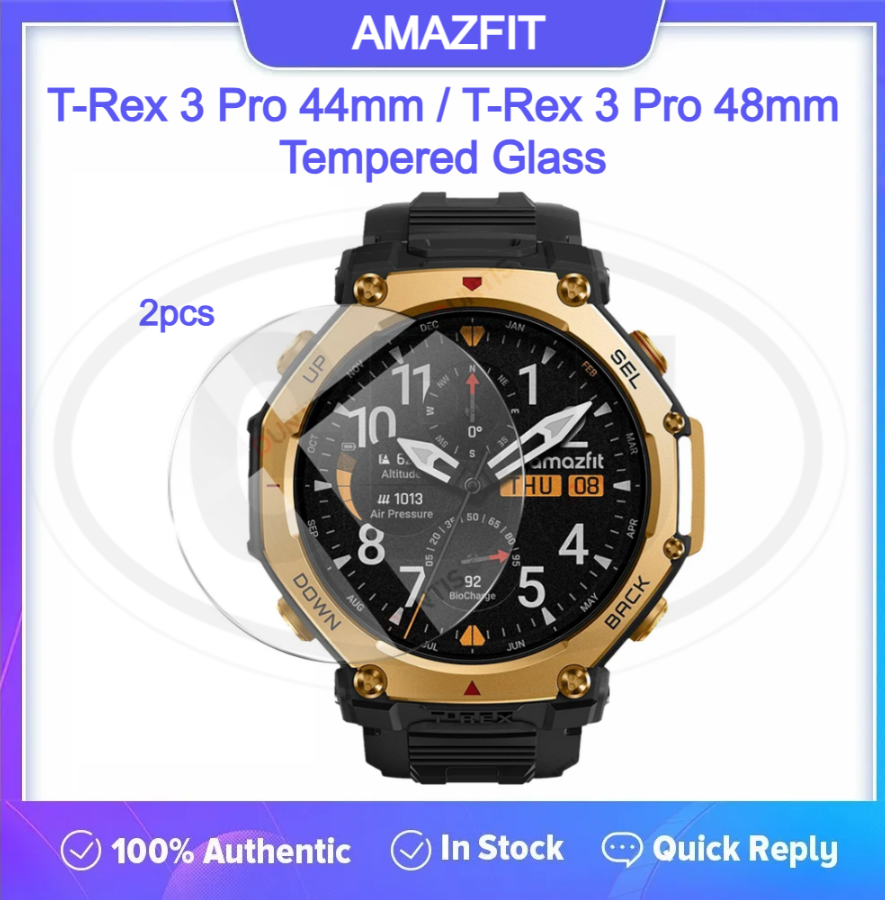[2pcs] Amazfit T-Rex 3 Pro 44mm / T-rex 3 Pro 48mm Screen Protector HD Tempered Glass
