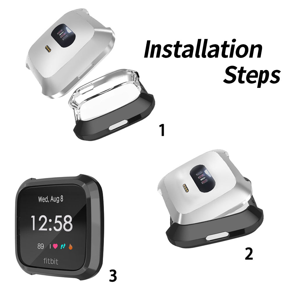 Compatible with Fitbit Versa / Versa 2 / Versa 3 / Versa 4 TPU Full Cover Protector Case (NOT ORIGINAL)
