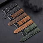 Genuine Leather Watch Band Strap for model Amazfit / Coros / Fossil / Garmin / Huawei / Realme / Samsung / Xiaomi / Mobvoi
