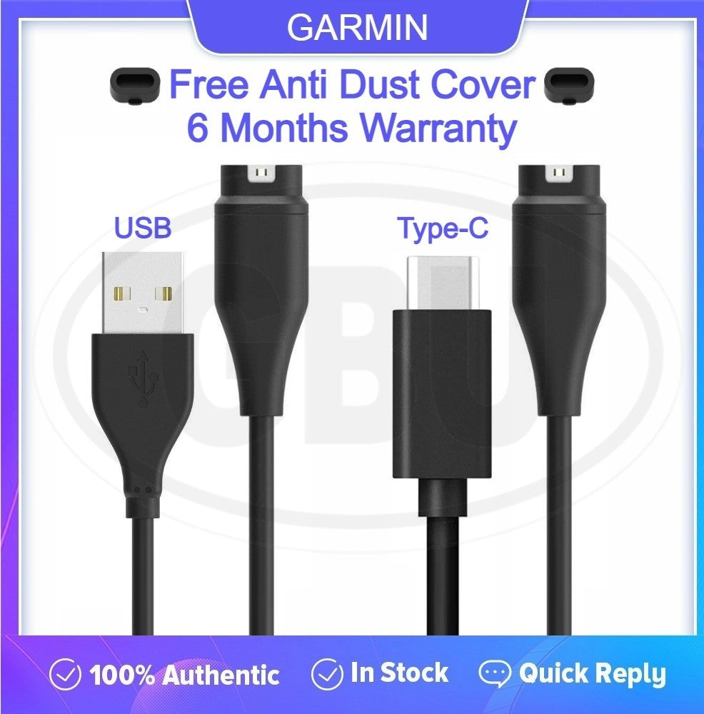 USB Port Charging & Data Cable for Garmin Fenix 6/5 Series, Forerunner 165, 970, 945, 570, Vivoactive 3 and Instinct Watches - Charger
