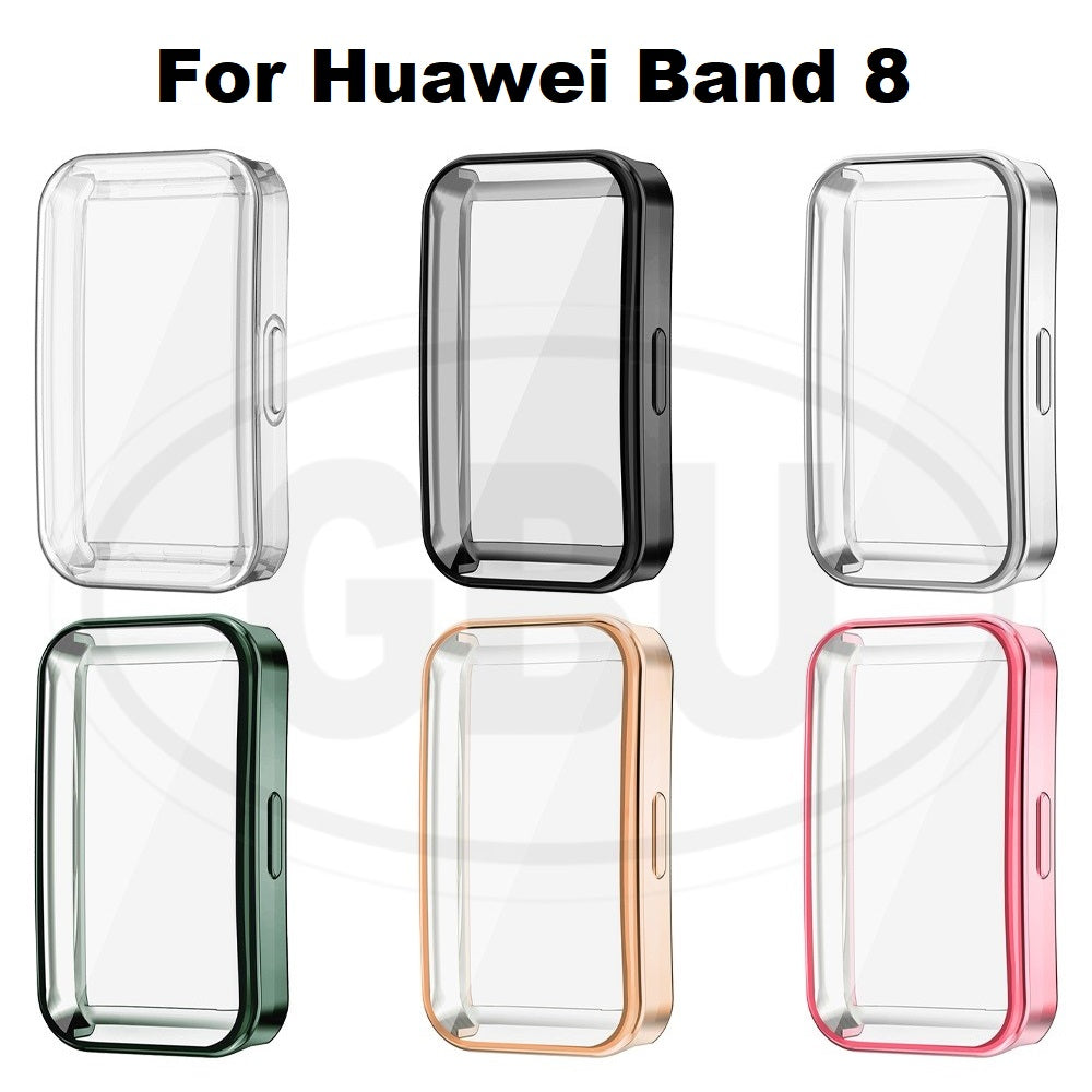Compatible with Huawei Band 9 / Huawei Band 8 / Huawei Band 7 / Huawei Band 6 Sarung Full TPU Built-in Screen Protector Cover (NOT ORIGINAL)