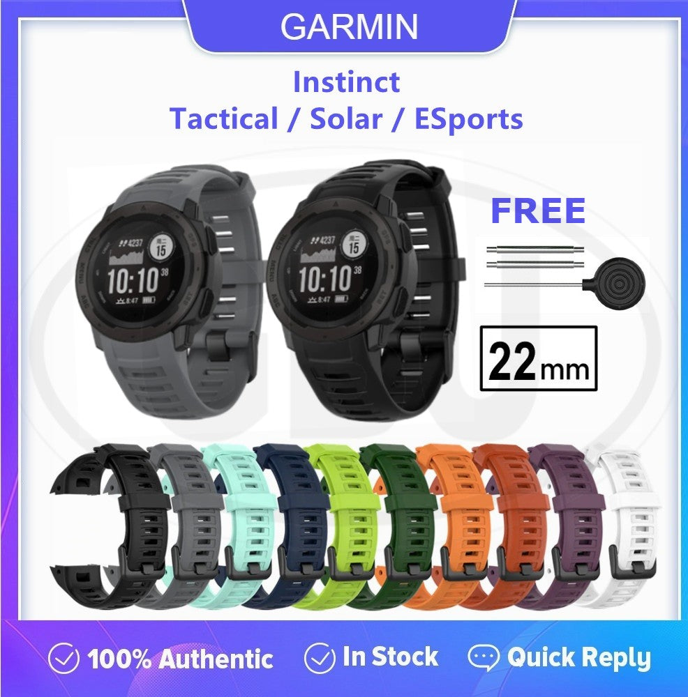 Garmin Instinct / Instinct Tactical / Instinct Solar / Instinct Esports Soft Silicone Strap Band - 22mm
