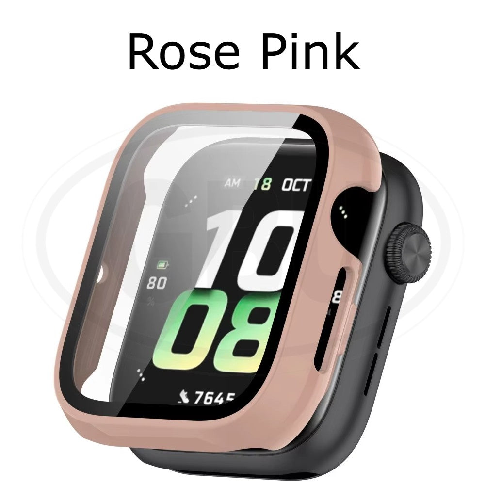 Honor Watch 5 Silicone and Full Cover Case with Tempered Glass Protector Screen - 2-in-1 TPU Cover